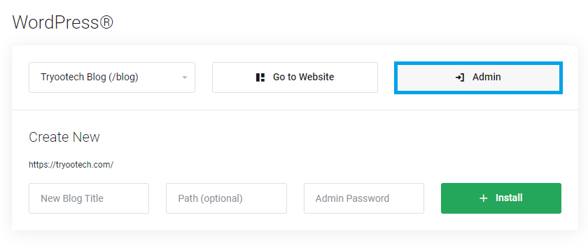 Single Click WordPress Admin Login from Dashboard