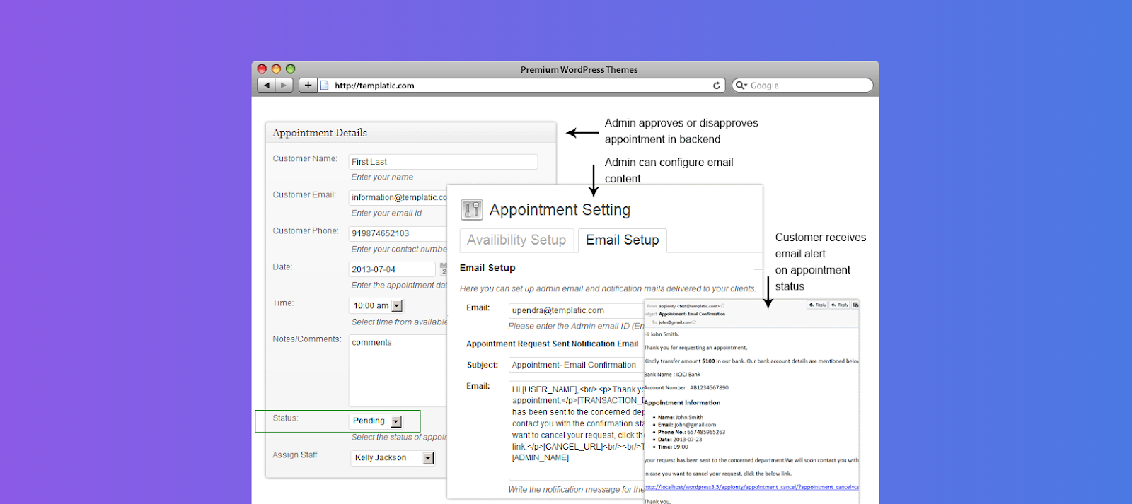 Plugin WordPress de reserva de compromisso Templatic Premium