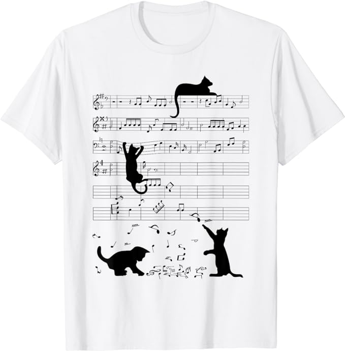 kitties playing with music notes