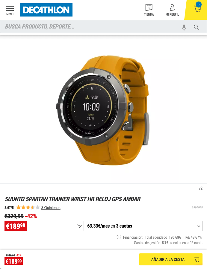 Optimizing product page - Decathlon - Installment payments