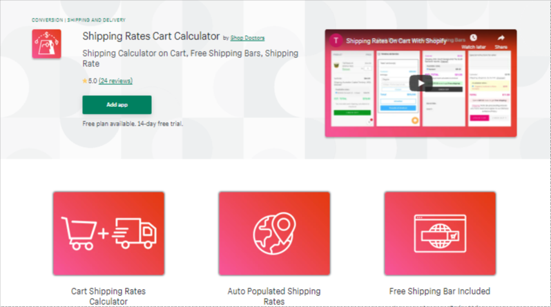 Shipping rates cart Calculator