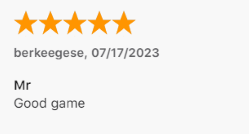 A positive Bowling Battle review from player in the Apple App Store. 