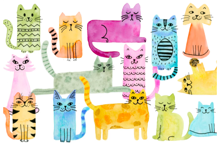 watercolor cats