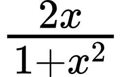 {"type":"$","id":"1-1","font":{"family":"Arial","color":"#000000","size":12},"code":"$\\frac{2x}{1+x^{2}}$","ts":1600065672411,"cs":"WZUg0FuFXO7mRibrzWHisQ==","size":{"width":40,"height":25}}