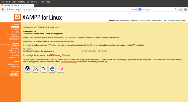 XAMPP for Linux 1.8.2-3 -Ubuntu