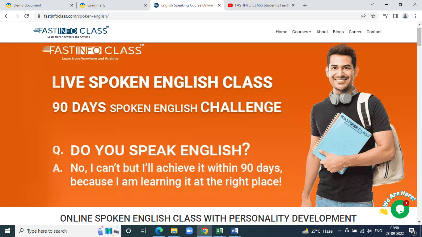 Fastinfoclass - Certified & Recognized Online Spoken English Course - image - screenshot - jpg 
