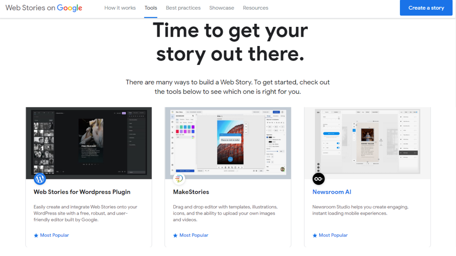 Tool hỗ trợ tạo google web stories