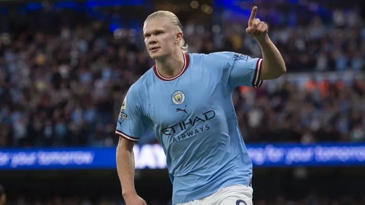 Erling Haaland netted a hat-trick in Manchester City’s 6-0 win over Nottingham Forest