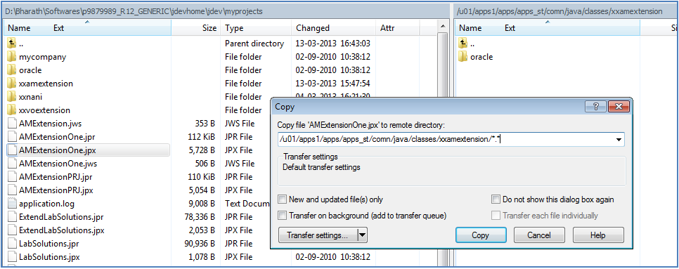 Moving jpx file into the server