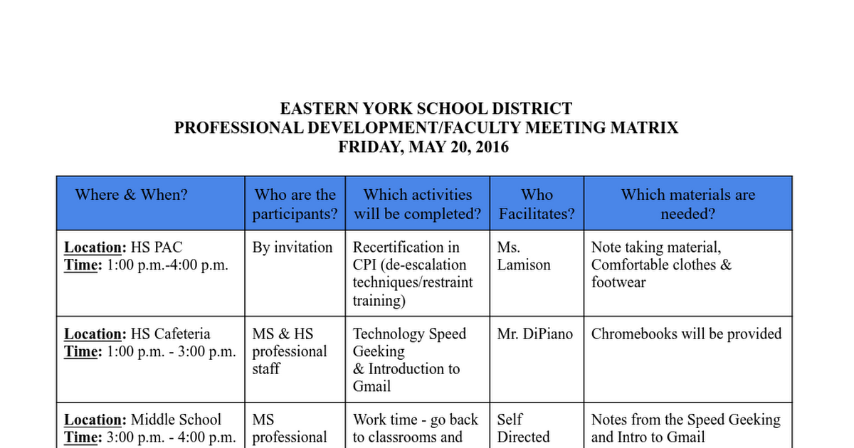 Faculty Meeting Matrix May 20, 2016.docx