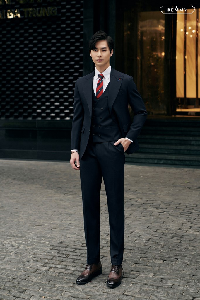 Vest xanh tt dệt chỉ chéo, 2 khuy- thêu ve #493