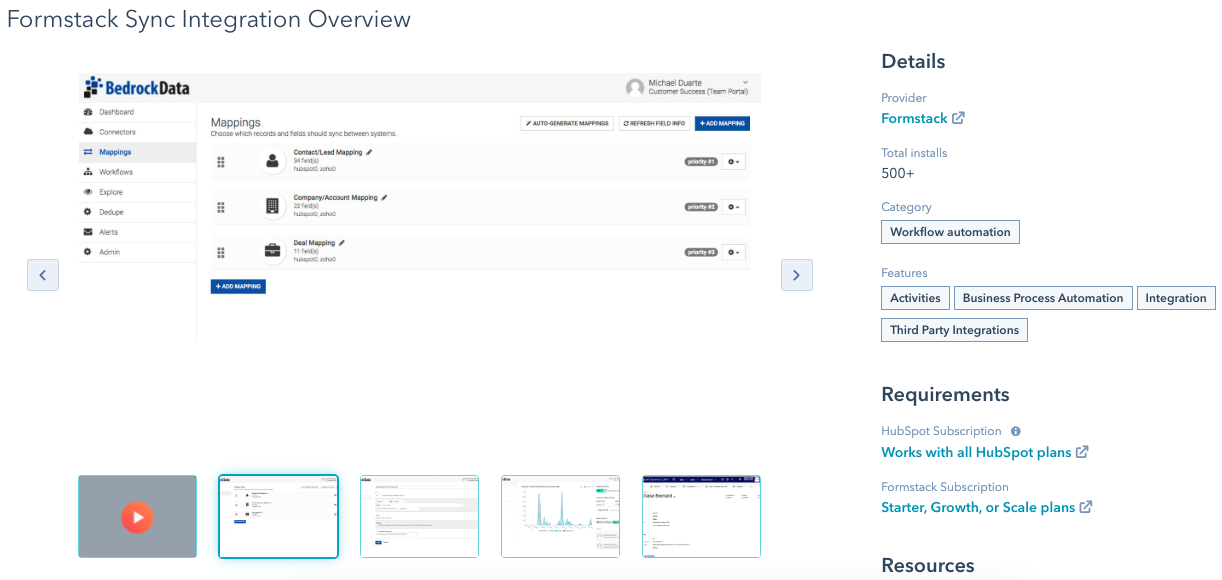 formstack sync hubspot integration