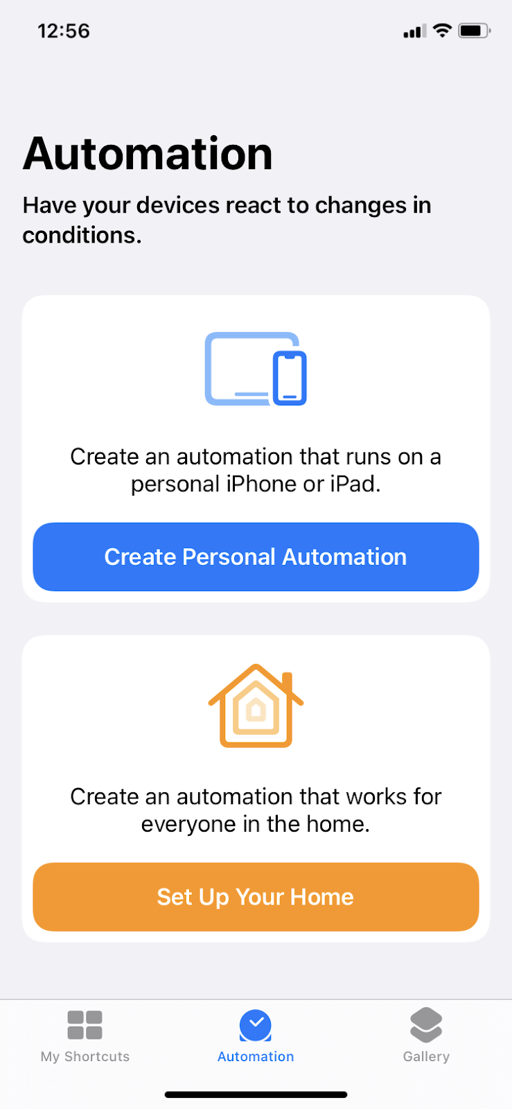 Setting up an automation from an iPhone. 
