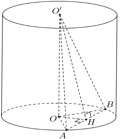 Cho hình trụ tròn xoay có hai đáy là hai hình tròn (left( {O,;,3} right)) và (left( {O',;,3} right)). Biết rằng tồn tại dây cung (AB) thuộc đường tròn (left( O right)) sao cho (Delta O'AB) là tam giác đều và mặt phẳng (left( {O'AB} right)) hợp với mặt phẳng chứa đường tròn (left( O right)) một góc (60^circ ). Tính diện tích xung quanh ({S_{xq}}) của hình nón có đỉnh (O'), đáy là hình tròn(left( {O,;,3} right)).</p> 1