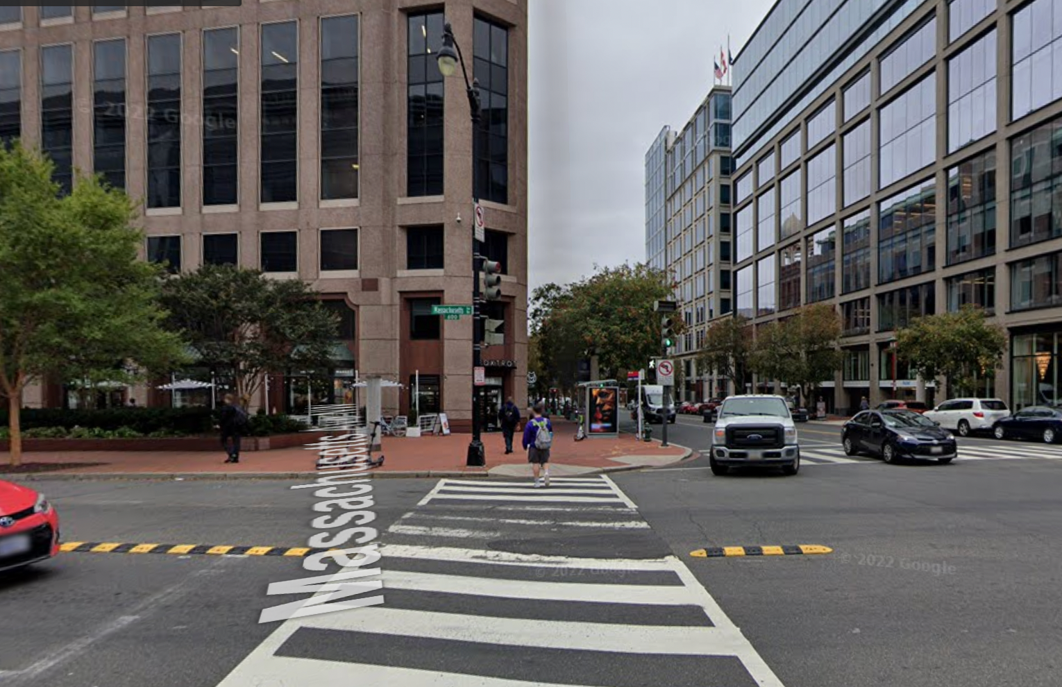 street view of 7th Street, K Street, and Massachusetts Avenue from google maps
