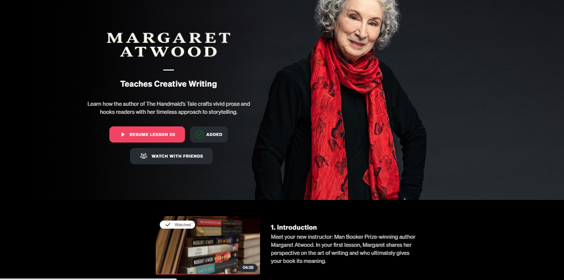 Margaret Atwood Masterclass Review