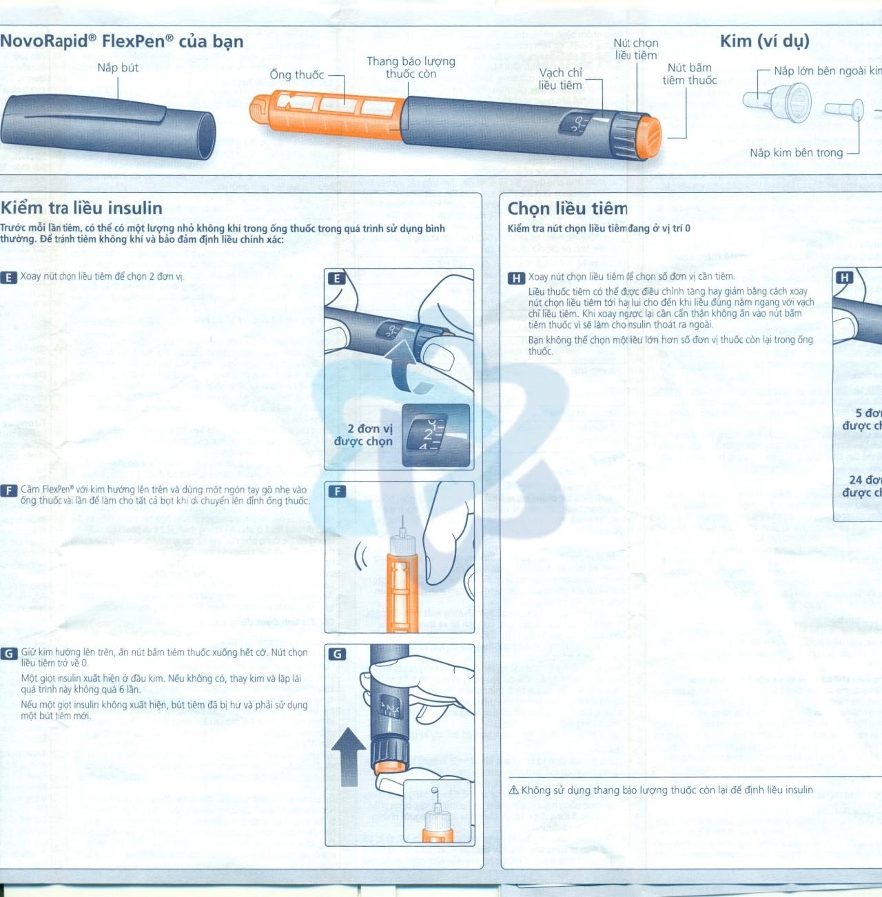 Cách sử dụng bút tiêm Novorapid FlexPen 100UI/ml 2