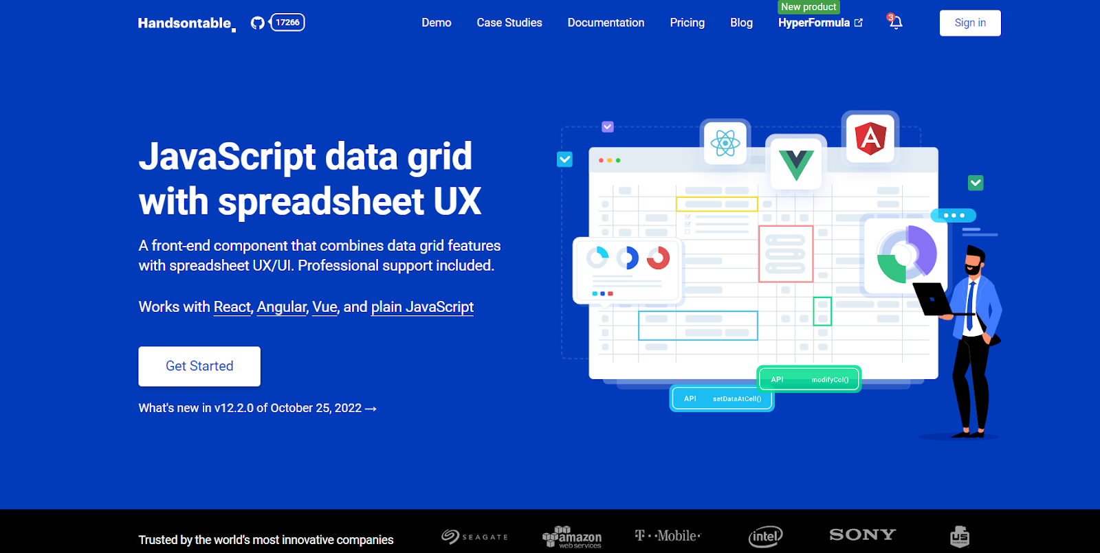 Handonstable is a JavaScript grid for data