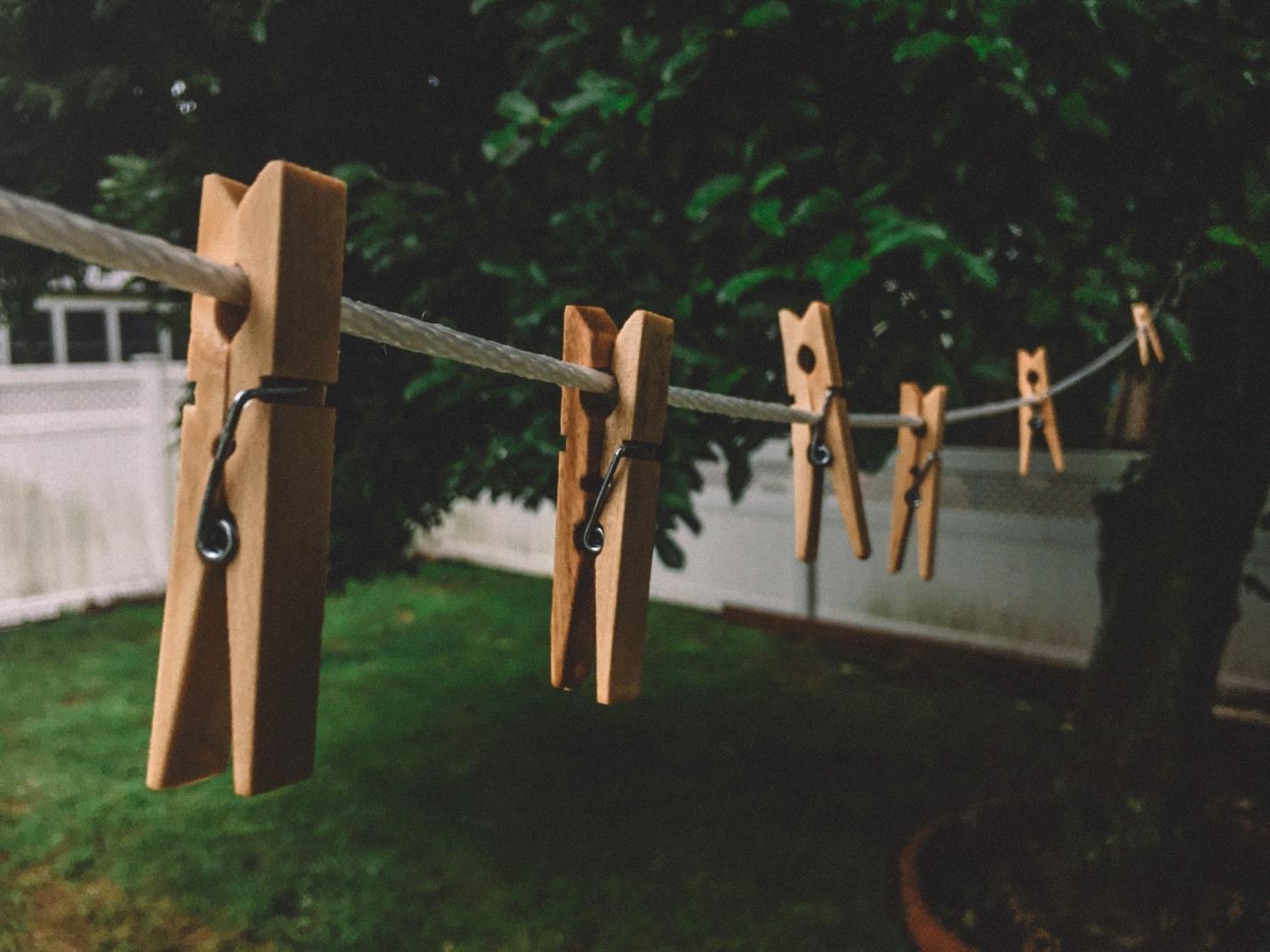 clothes pins to wash exercise clothes