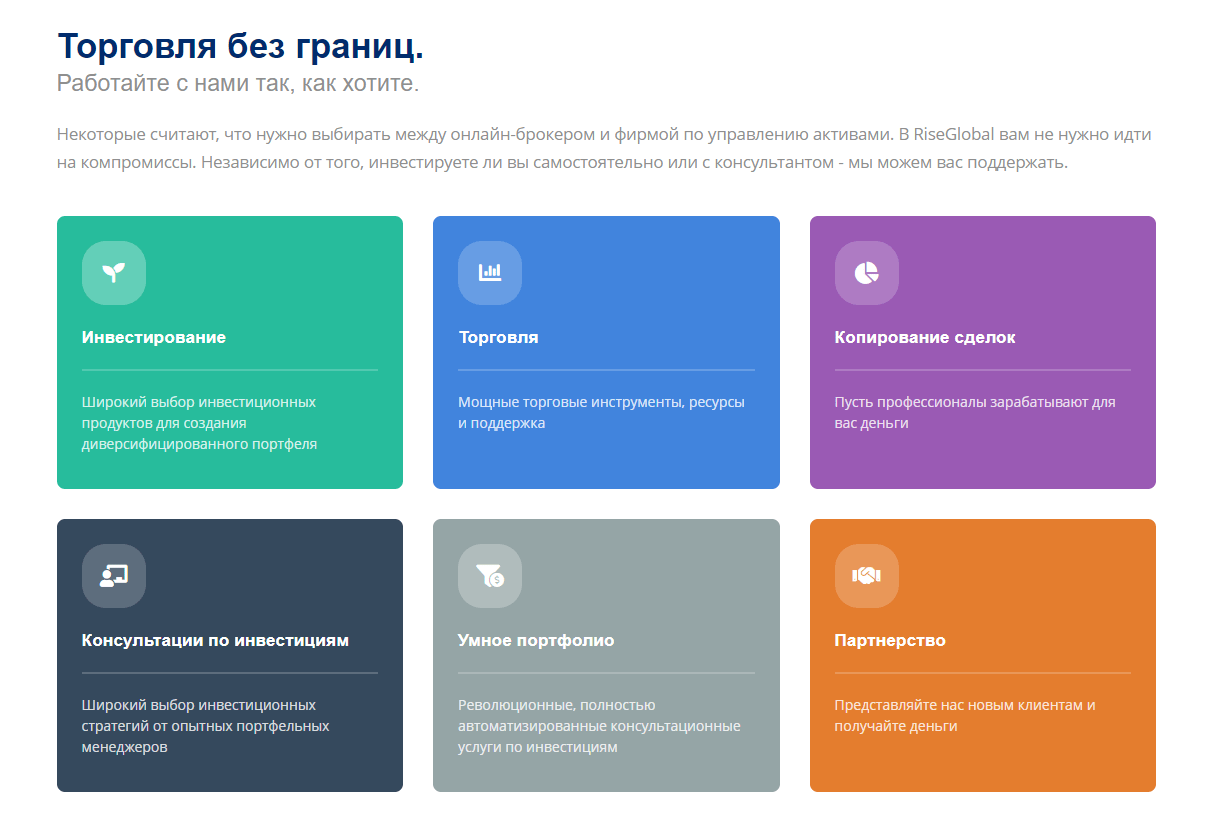 RiseGlobal: отзывы вкладчиков и обзор коммерческих предложений