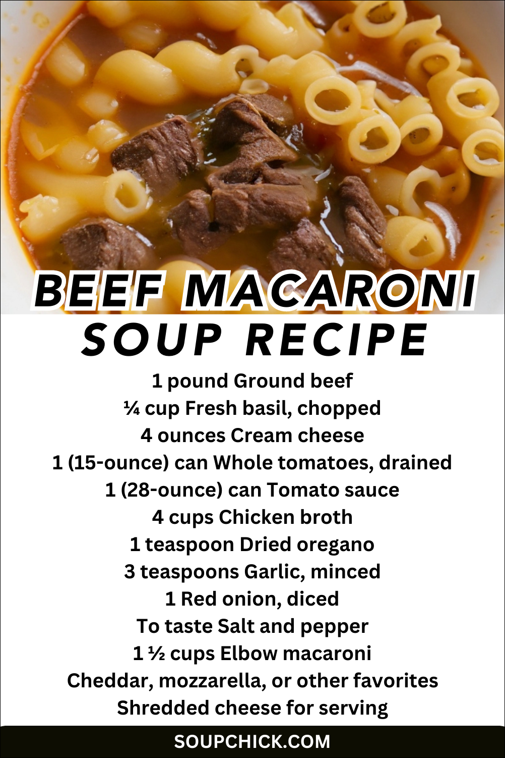 beef macaroni soup recipe