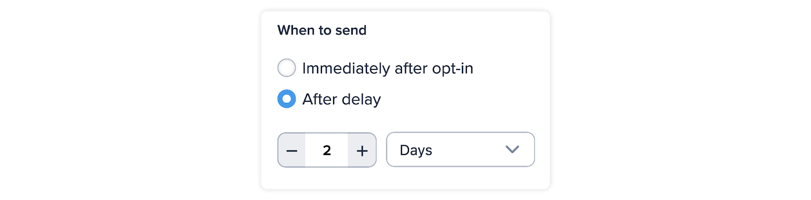Screenshot of scheduling an autoresponder for a text subscription service