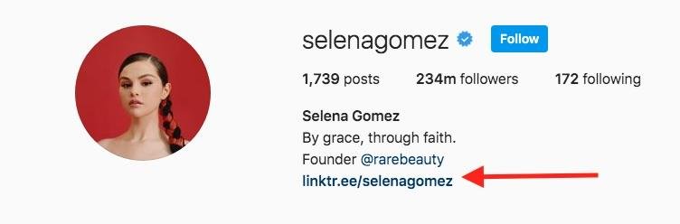 Linktree Selena Gomez Biographie instagram