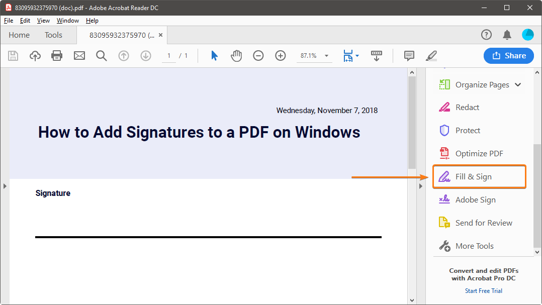 طريقة التوقيع على ملف pdf باستخدام الكمبيوتر أو الهاتف بسهولة