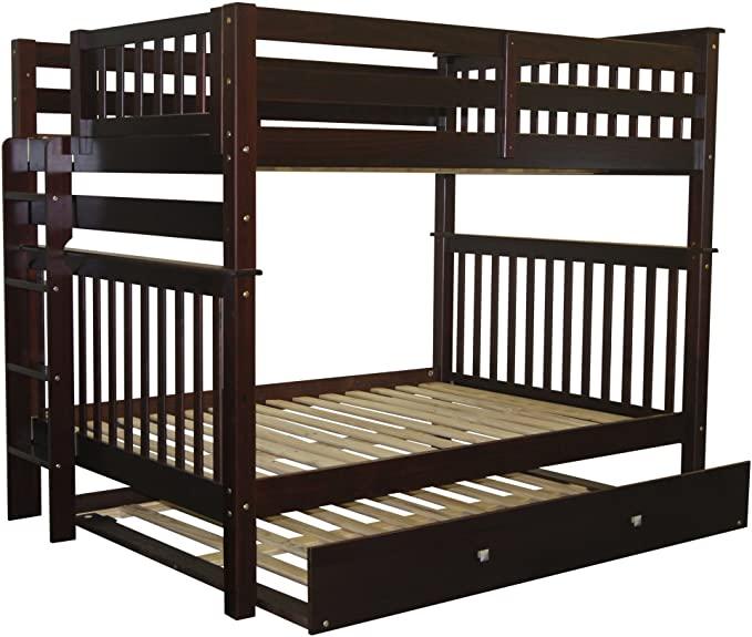Bunk bed with trundle for a 3 person guest bed room