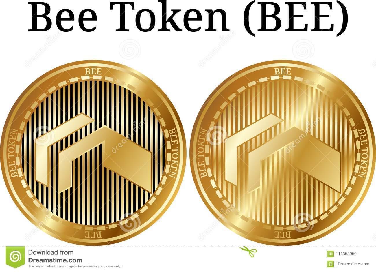 Set of Physical Golden Coin Bee Token BEE Stock Vector - Illustration of  litecoin, futuristic: 111358950