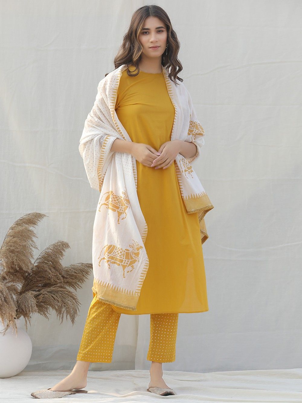 the loom - Yellow Cotton Kurta