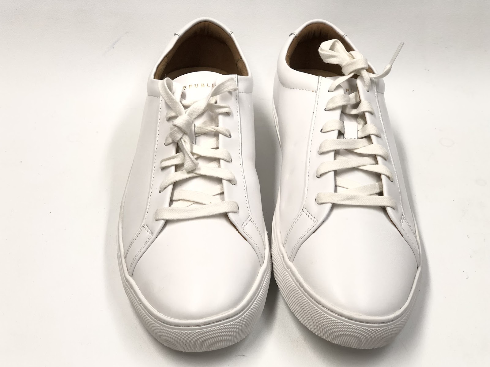 NEW REPUBLIC KURT WHITE LEATHER BY MARK MCNAIRY LOW TOP SNEAKERS 47/13 ...