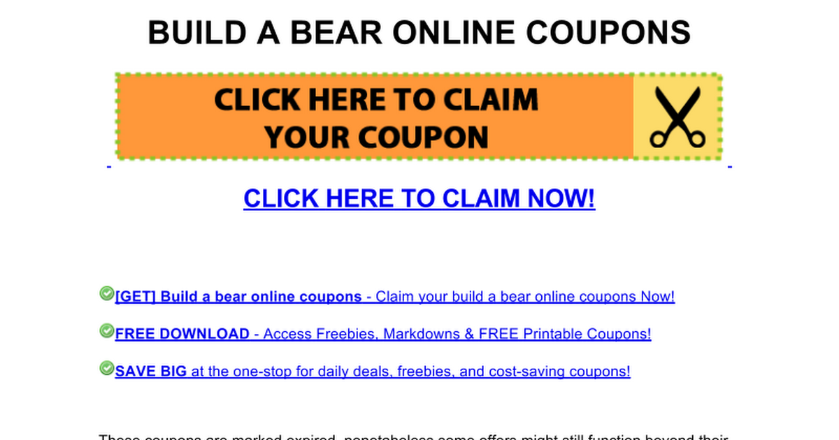 build a bear online coupons Google Docs