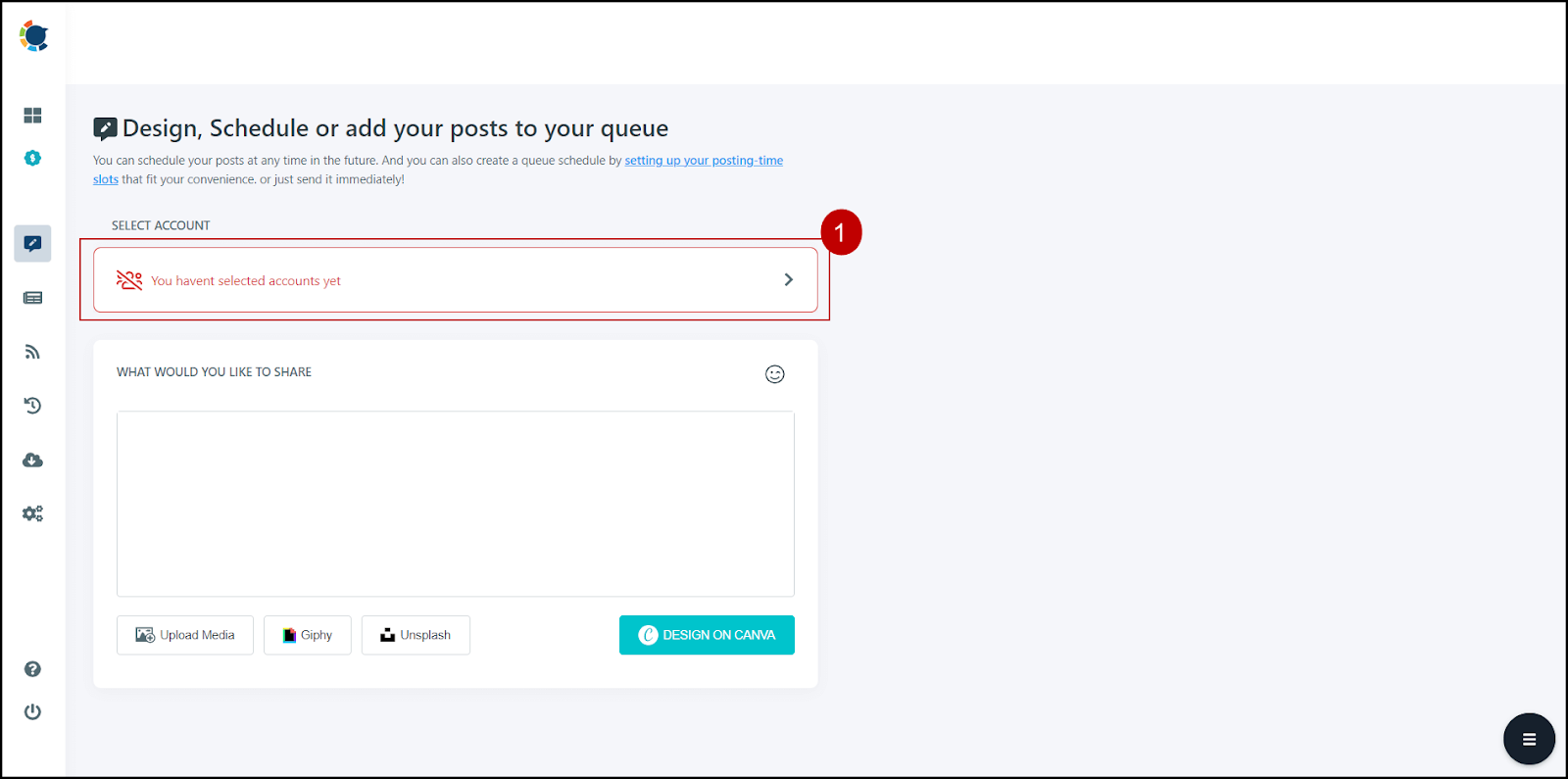 Select accounts that you want to send posts.