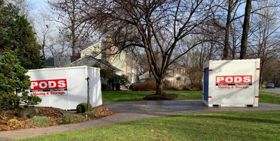 PODS containers in driveway