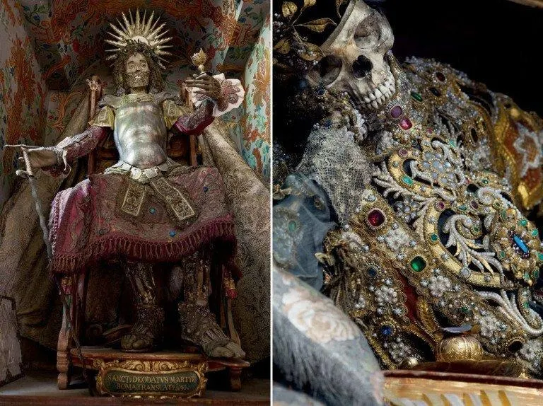 Incredible skeletal remains of Catholic saints still dripping in gems and jewellery discovered by ‘Indiana Bones’ explorer