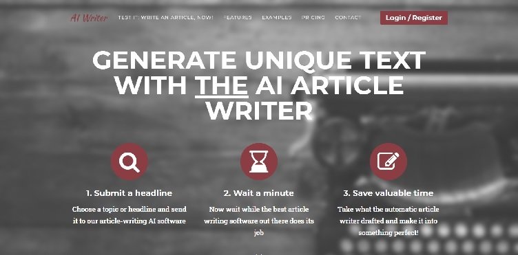 AI Writer Homepage