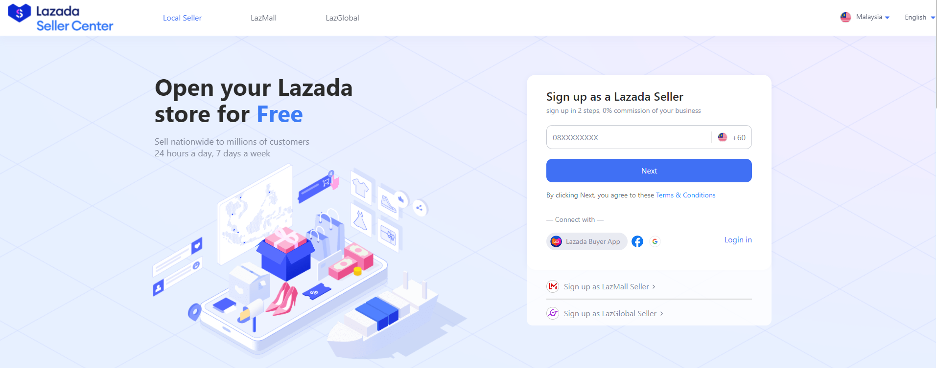 Lazada seller login