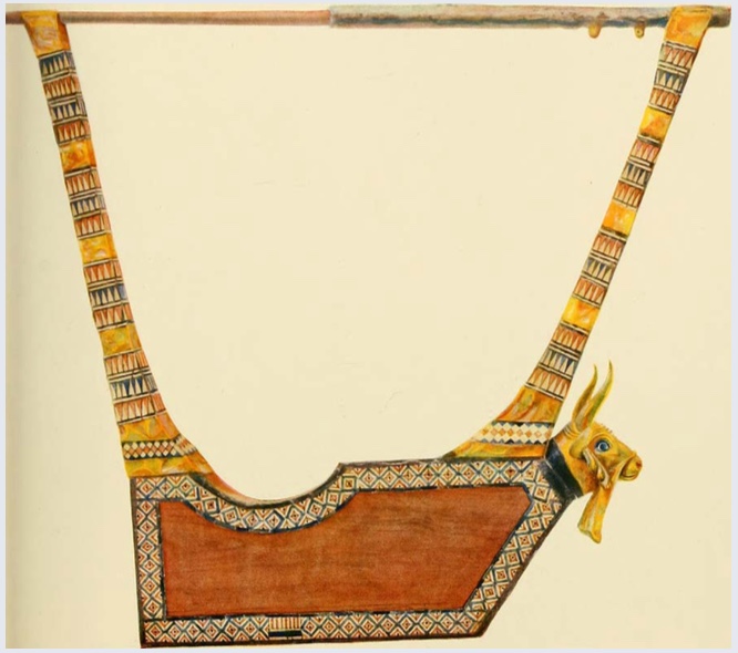 The Queen’s Lyre is a reconstructed musical instrument modeled after a lyre found by archaeologist Leonard Wooley in one of the graves at the Royal Cemetery of Ur. The original instrument has been dated to c. 2500 BCE. The reconstructed instrument is held at the British Museum in London. | Author: User “Fae” | Source: Wikimedia Commons | License: Public Domain