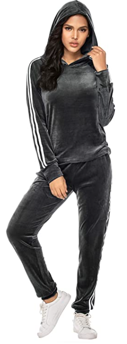 velour lounge set black velour tracksuit