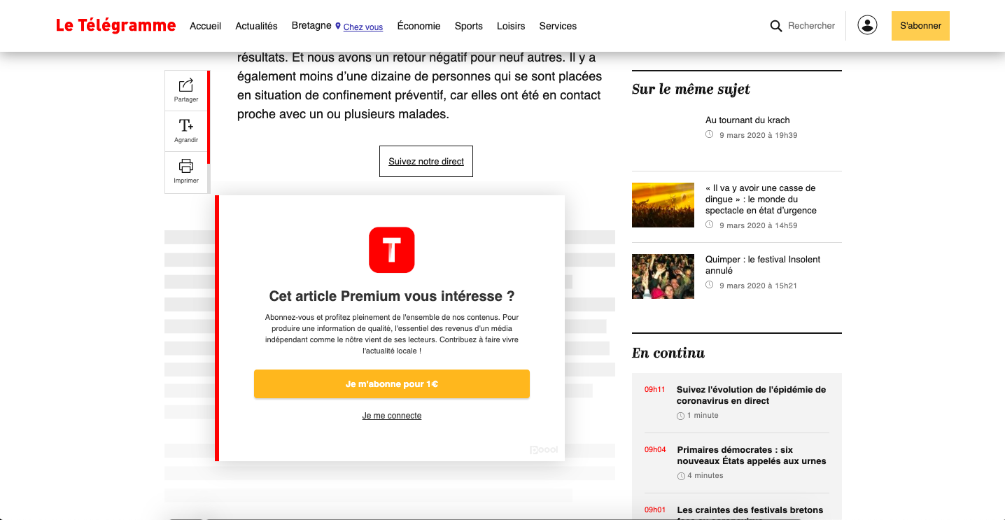 Le Telegramme dynamic paywall