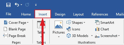 MS Word Insert Tab