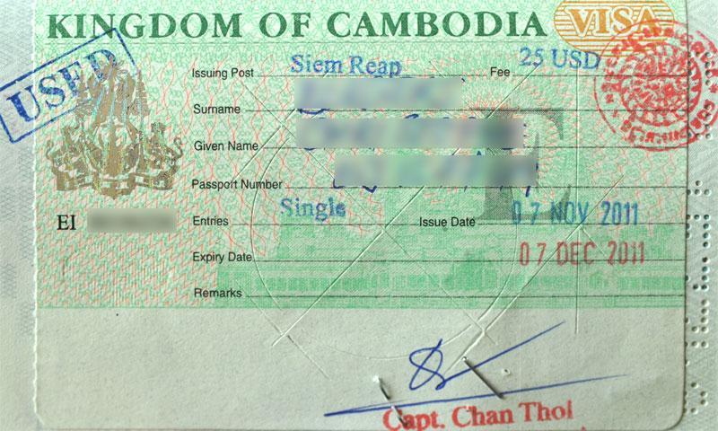 Cambodia tourist visa procedure