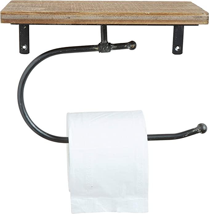 Toilet paper holder with shelf 