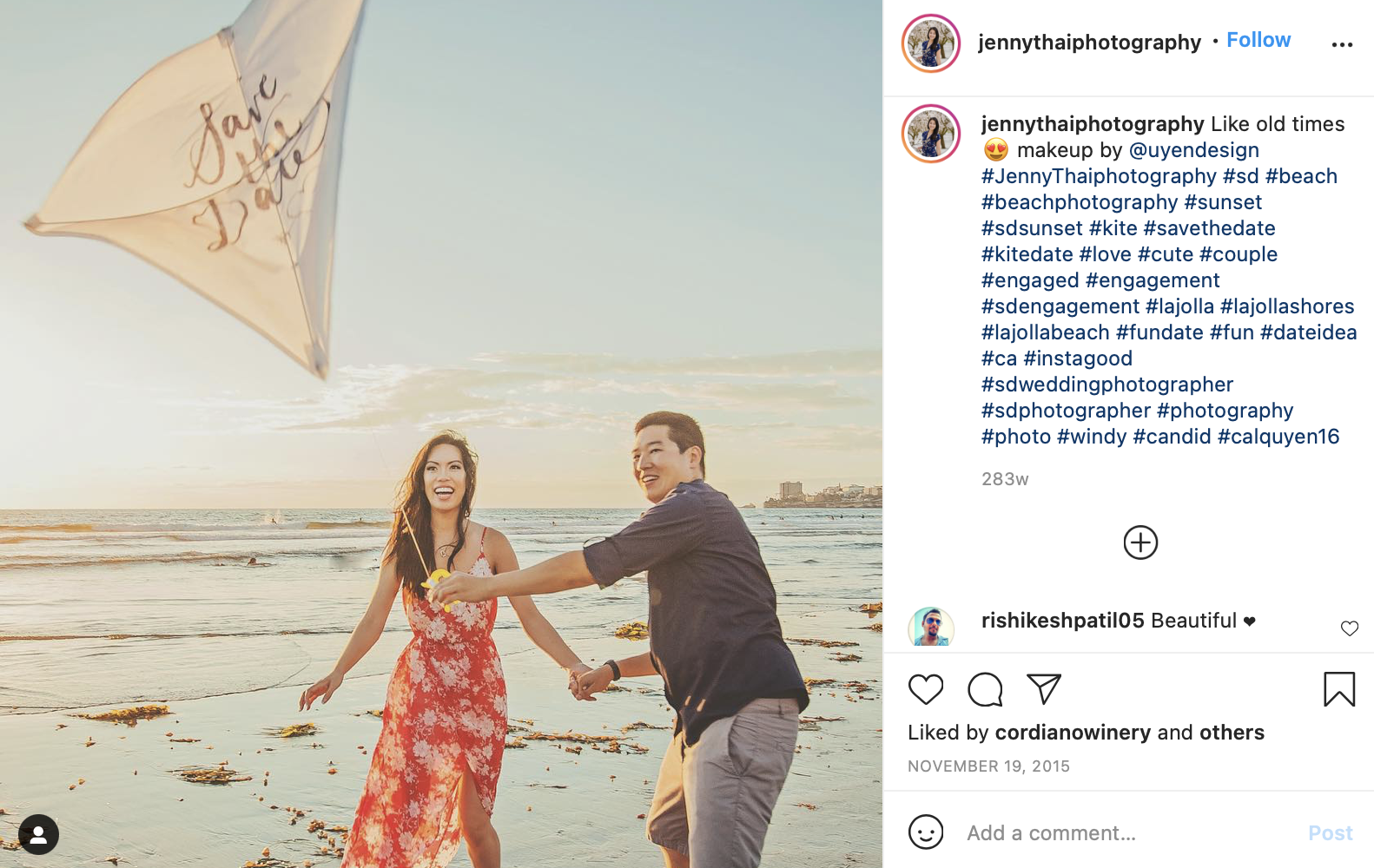 couple flying a kite together