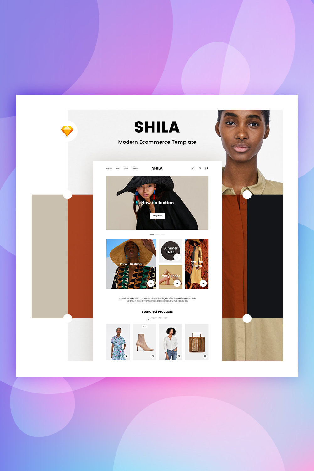 Plantilla de boceto de comercio electrónico de Shila