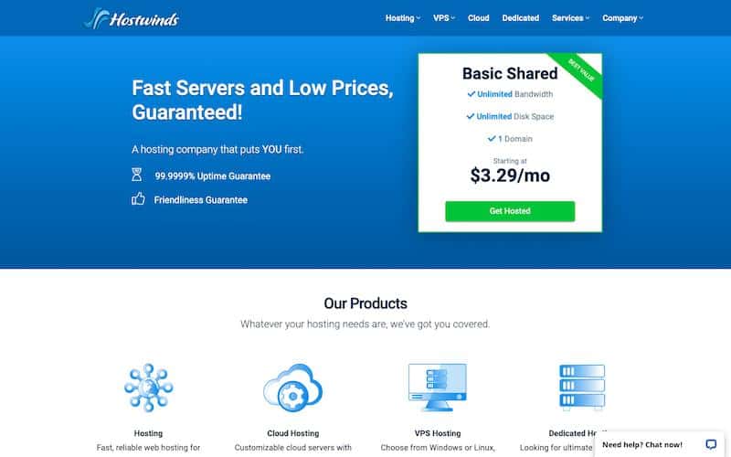 Hostwinds : services d'hébergement Web bon marché