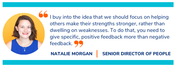 Natalie Morgan quote on feedback