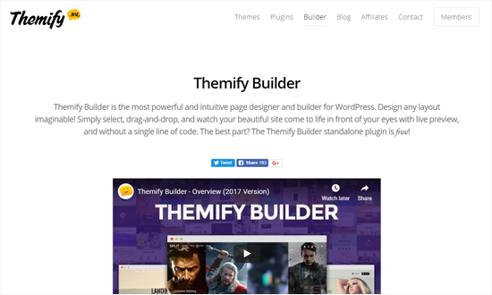Plugin do Construtor de Páginas Themify para WordPress