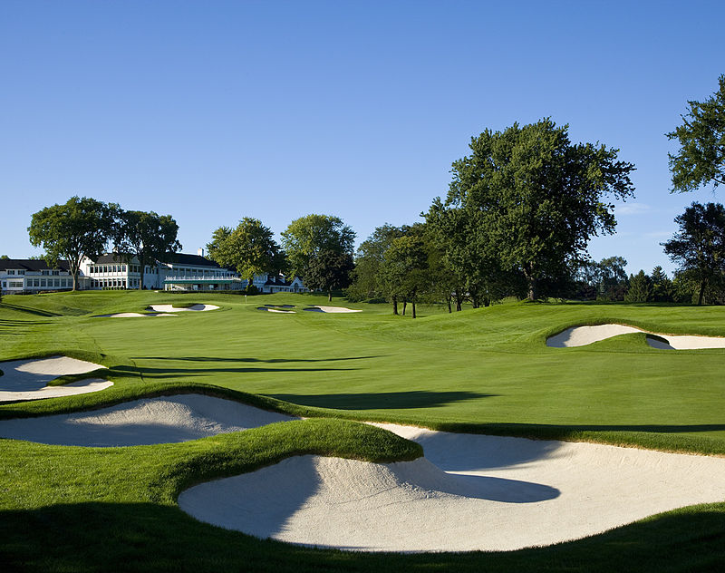 golf course with bunkers